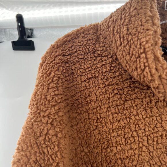 Pretty Garden Women's Sherpa Fleece Coat Full Zip Brown Size XL - Picture 5 of 9